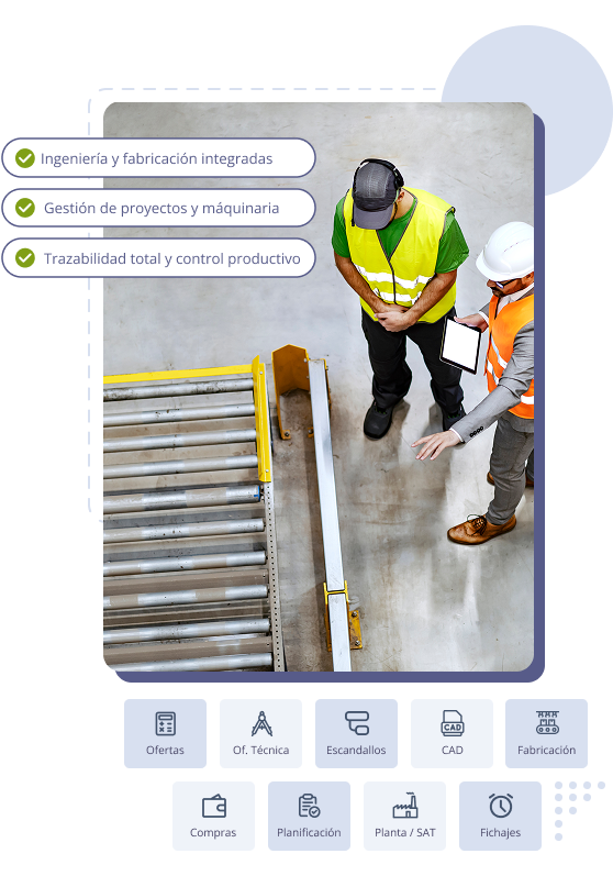 Funcionalidades del ERP para fabricantes de maquinaria